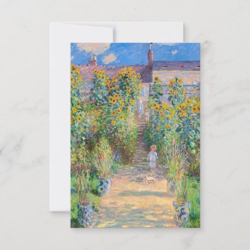 Claude Monet _ The Artists Garden at Vetheuil Thank You Card