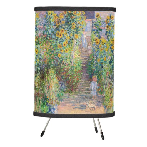 Claude Monet _ The Artists Garden at Vetheuil Tripod Lamp