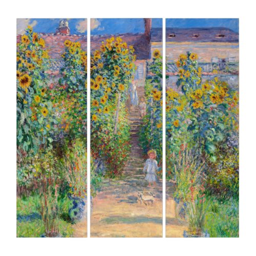 Claude Monet _ The Artists Garden at Vetheuil Triptych