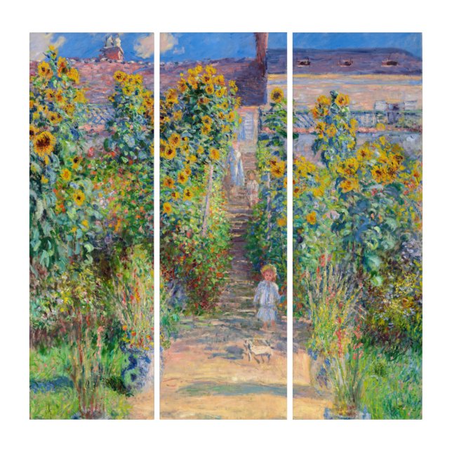 Claude Monet - The Artist's Garden at Vetheuil Triptych (Front)
