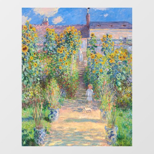 Claude Monet _ The Artists Garden at Vetheuil Window Cling