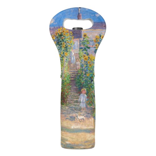 Claude Monet _ The Artists Garden at Vetheuil Wine Bag
