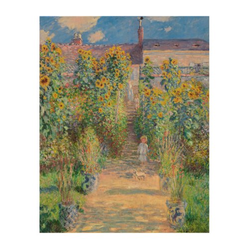 Claude Monet _ The Artists Garden at Vetheuil Wood Wall Art