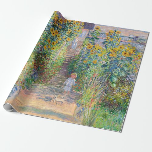 Claude Monet _ The Artists Garden at Vetheuil Wrapping Paper