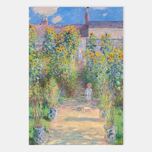 Claude Monet _ The Artists Garden at Vetheuil Wrapping Paper Sheets