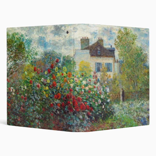 Claude Monet - The Artist's Garden in Argenteuil 3 Ring Binder (Background)