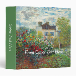 Claude Monet - The Artist's Garden in Argenteuil 3 Ring Binder