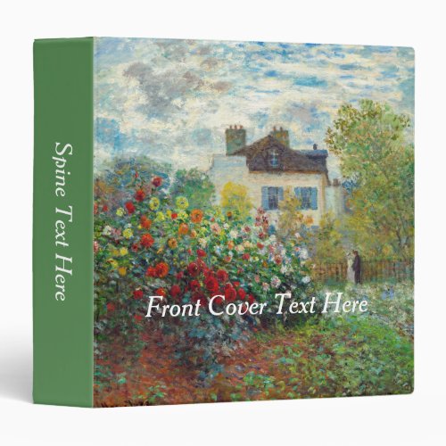 Claude Monet _ The Artists Garden in Argenteuil 3 Ring Binder