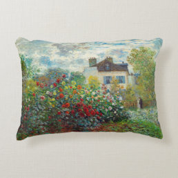 Claude Monet - The Artist&#39;s Garden in Argenteuil Accent Pillow