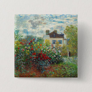 Claude Monet - The Artist's Garden in Argenteuil Button