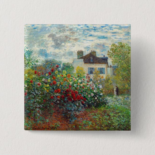 Claude Monet - The Artist's Garden in Argenteuil Button (Front)
