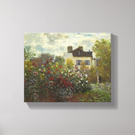 Claude Monet The Artist's Garden In Argenteuil Canvas Print