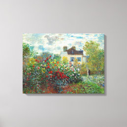 Claude Monet - The Artist&#39;s Garden in Argenteuil Canvas Print