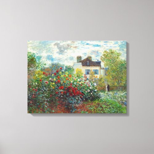 Claude Monet _ The Artists Garden in Argenteuil Canvas Print