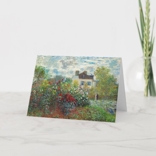Claude Monet _ The Artists Garden in Argenteuil Card