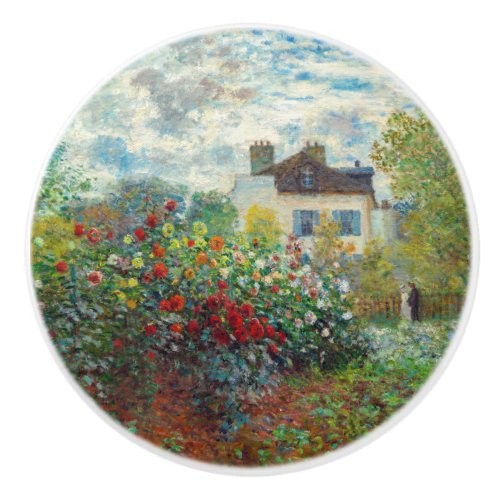 Claude Monet _ The Artists Garden in Argenteuil Ceramic Knob