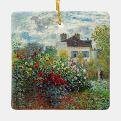 Claude Monet _ The Artists Garden in Argenteuil Ceramic Ornament