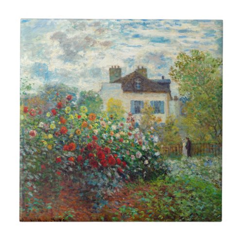 Claude Monet _ The Artists Garden in Argenteuil Ceramic Tile