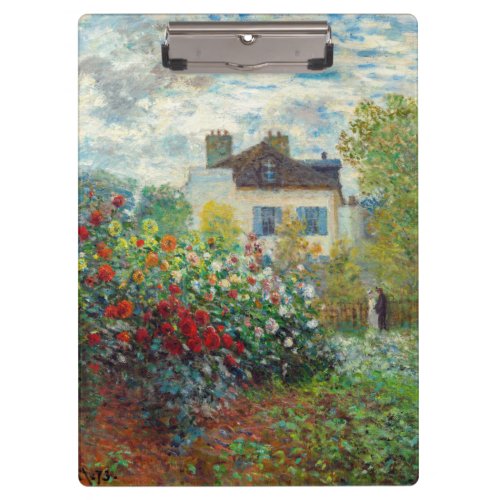 Claude Monet _ The Artists Garden in Argenteuil Clipboard