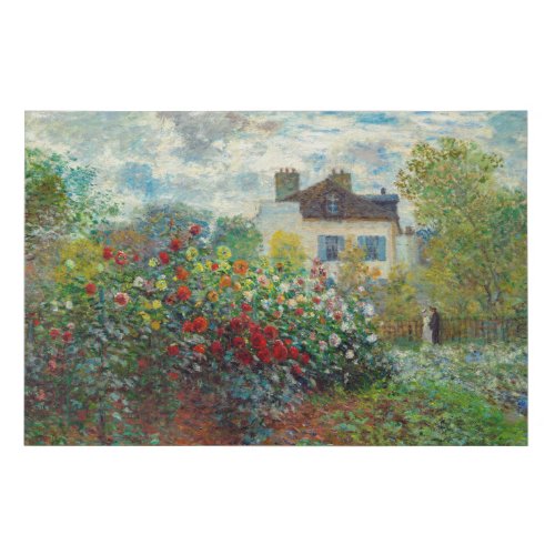 Claude Monet _ The Artists Garden in Argenteuil Faux Canvas Print