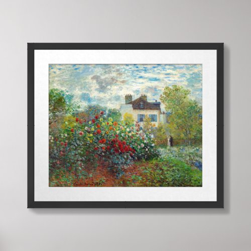 Claude Monet _ The Artists Garden in Argenteuil Framed Art