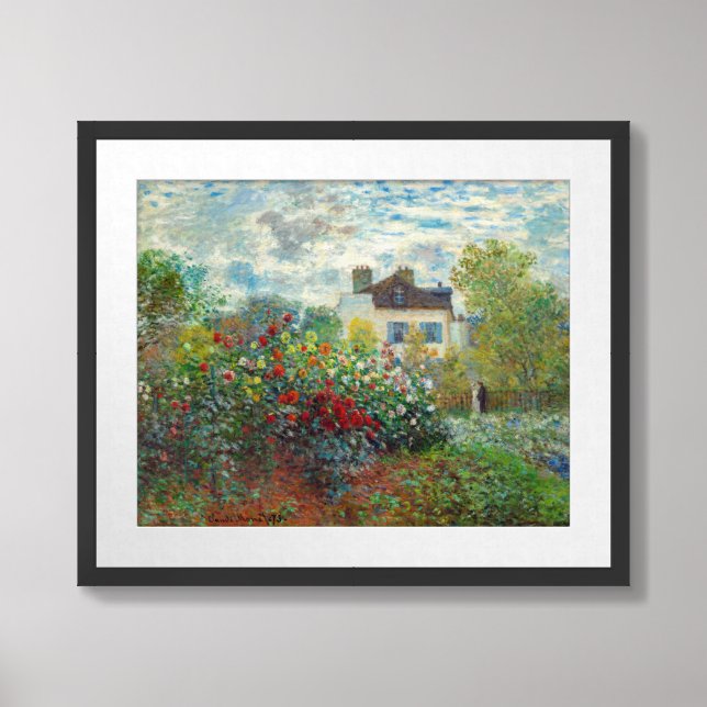 Claude Monet - The Artist's Garden in Argenteuil Framed Art (Framed Front)