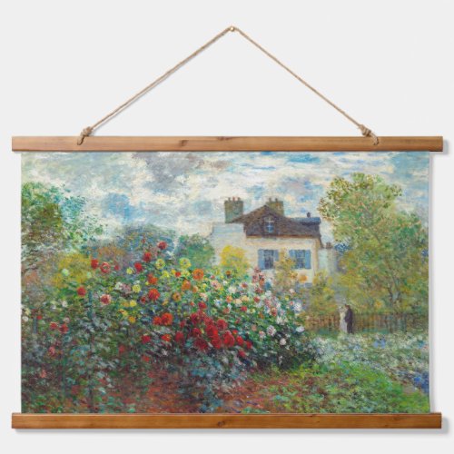 Claude Monet _ The Artists Garden in Argenteuil Hanging Tapestry