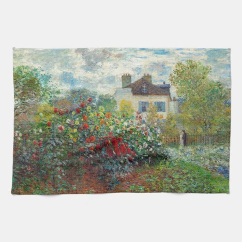 Claude Monet _ The Artists Garden in Argenteuil Kitchen Towel