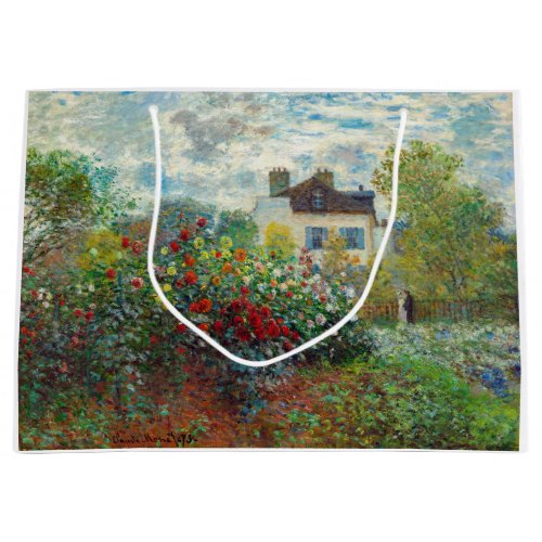 Claude Monet _ The Artists Garden in Argenteuil Large Gift Bag