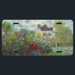 Claude Monet - The Artist's Garden in Argenteuil License Plate<br><div class="desc">The Artist's Garden in Argenteuil / A Corner of the Garden with Dahlias - Claude Monet,  Oil on Canvas,  1873</div>