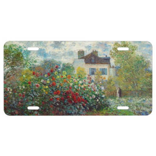 Claude Monet _ The Artists Garden in Argenteuil License Plate