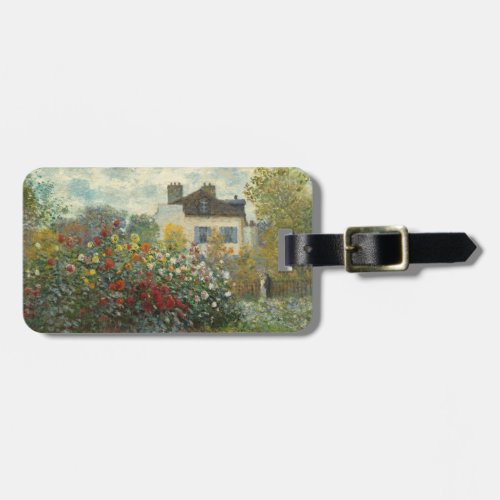 Claude Monet  The Artists Garden in Argenteuil Luggage Tag