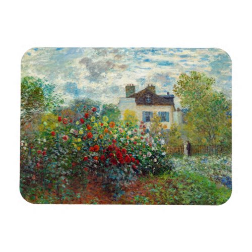 Claude Monet _ The Artists Garden in Argenteuil Magnet