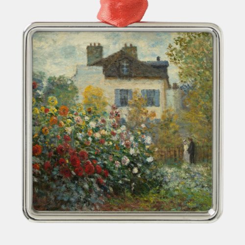 Claude Monet  The Artists Garden in Argenteuil Metal Ornament