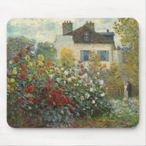 Claude Monet  The Artists Garden in Argenteuil Mouse Pad