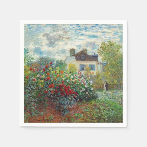 Claude Monet _ The Artists Garden in Argenteuil Napkins