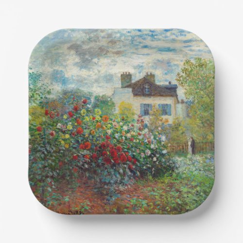 Claude Monet _ The Artists Garden in Argenteuil Paper Plates