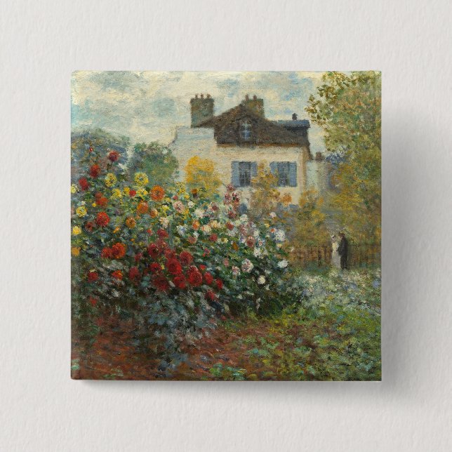 Claude Monet | The Artist's Garden in Argenteuil Pinback Button (Front)
