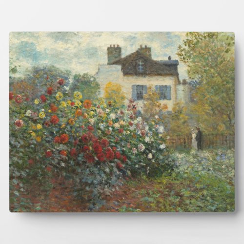 Claude Monet  The Artists Garden in Argenteuil Plaque