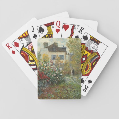 Claude Monet  The Artists Garden in Argenteuil Poker Cards