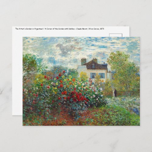Claude Monet _ The Artists Garden in Argenteuil Postcard