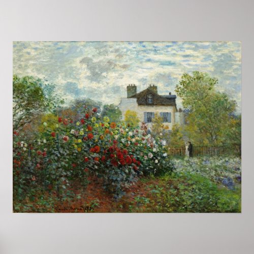 Claude Monet The Artists Garden in Argenteuil Poster