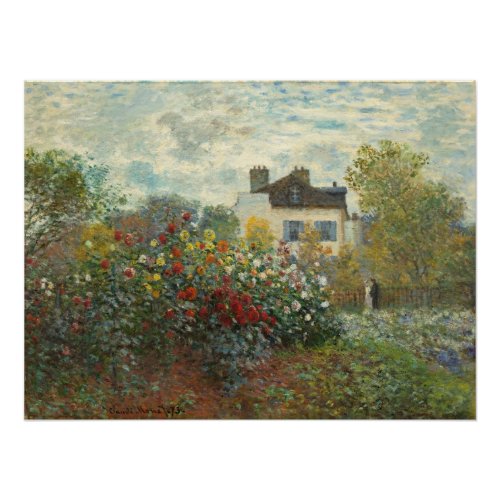 Claude Monet  The Artists Garden in Argenteuil Poster