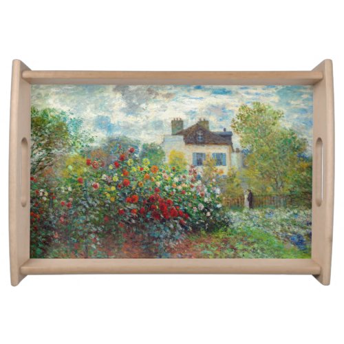 Claude Monet _ The Artists Garden in Argenteuil Serving Tray