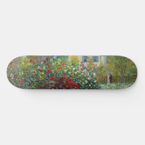 Claude Monet _ The Artists Garden in Argenteuil Skateboard