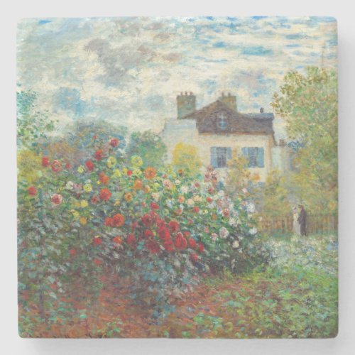 Claude Monet _ The Artists Garden in Argenteuil Stone Coaster