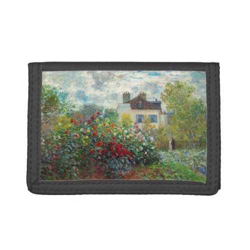 Claude Monet _ The Artists Garden in Argenteuil Trifold Wallet