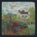 Claude Monet - The Artist's Garden in Argenteuil Trivet<br><div class="desc">The Artist's Garden in Argenteuil / A Corner of the Garden with Dahlias - Claude Monet,  Oil on Canvas,  1873</div>