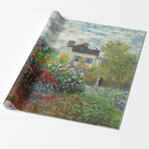 Claude Monet _ The Artists Garden in Argenteuil Wrapping Paper