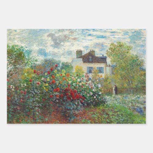 Claude Monet _ The Artists Garden in Argenteuil Wrapping Paper Sheets